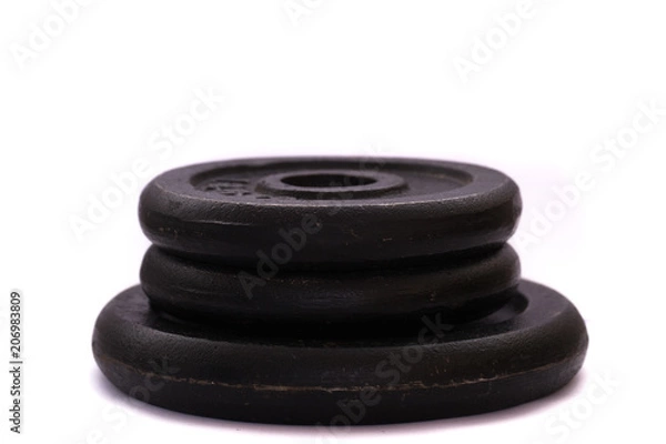 Obraz Stacked Metal Dumbbell Weights