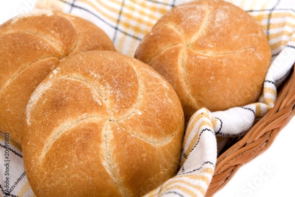 Fototapeta rolls in basket