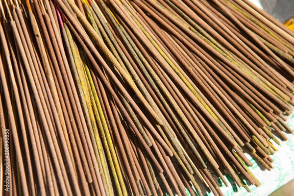 Fototapeta many different aromatic sticks. Texture, background