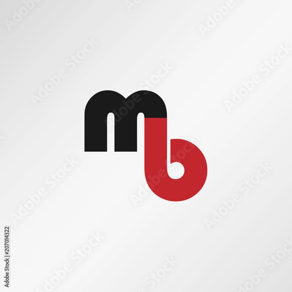 Fototapeta Initial Letter MB Logo Template Vector Design