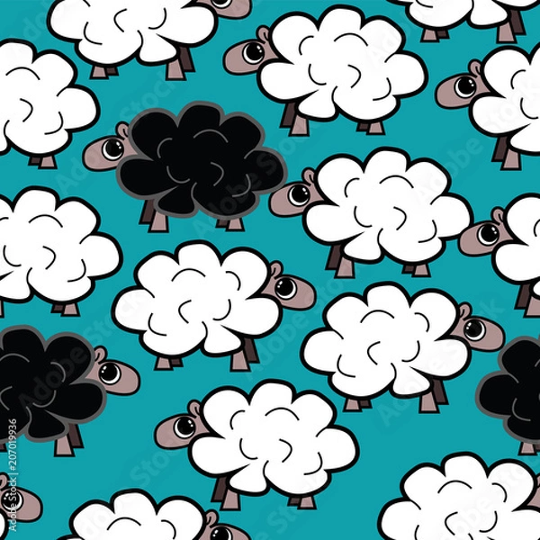Obraz Vector sheep pattern