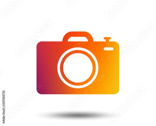 Fototapeta Photo camera sign icon. Digital photo camera symbol. Blurred gradient design element. Vivid graphic flat icon. Vector