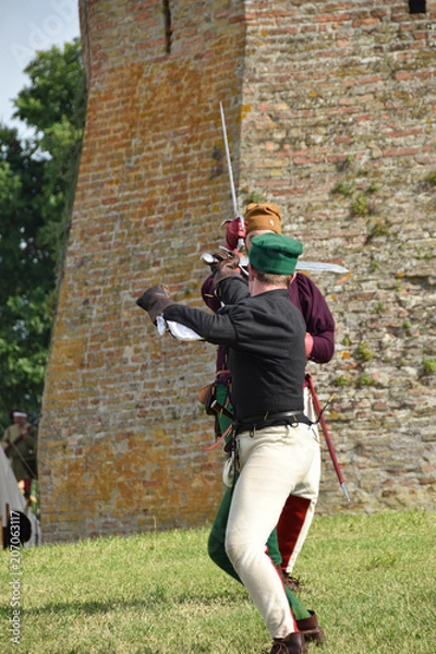 Obraz medieval duel under the castle wall