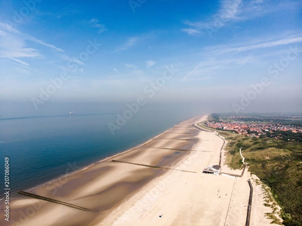 Fototapeta Panorama eines Strandes bei Ebbe aus der Luft