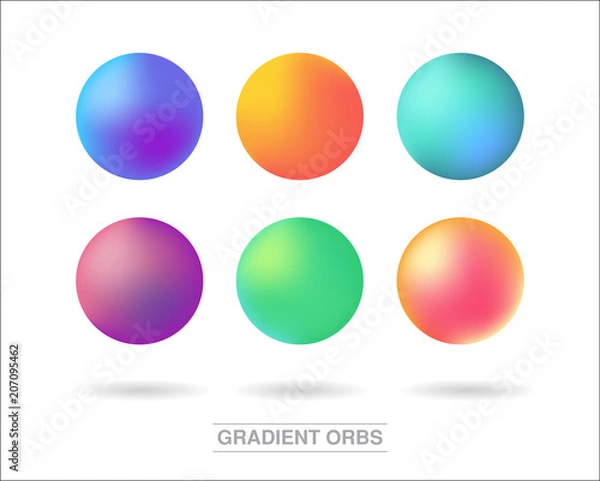 Fototapeta Gradient orbs set isolated on white background