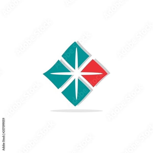 Obraz abstract star square circle colorful logo