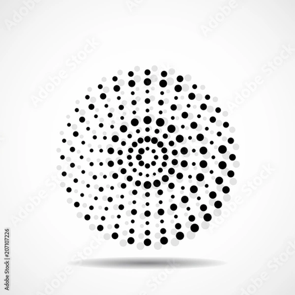 Fototapeta Abstract dotted circles. Dots in circular form. Vector design element