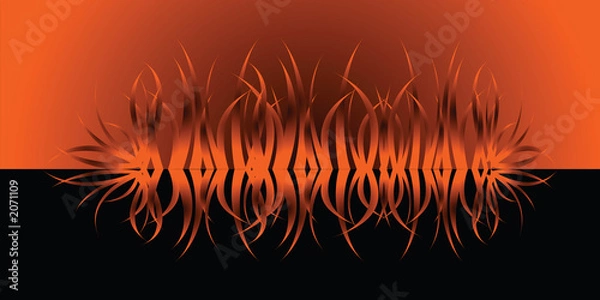 Obraz grass reflect orange