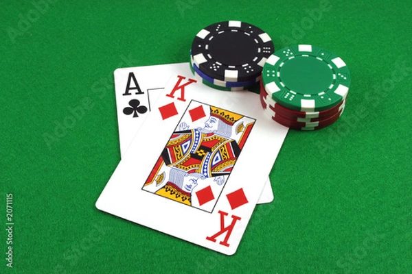 Obraz big slick - ace king with poker chips