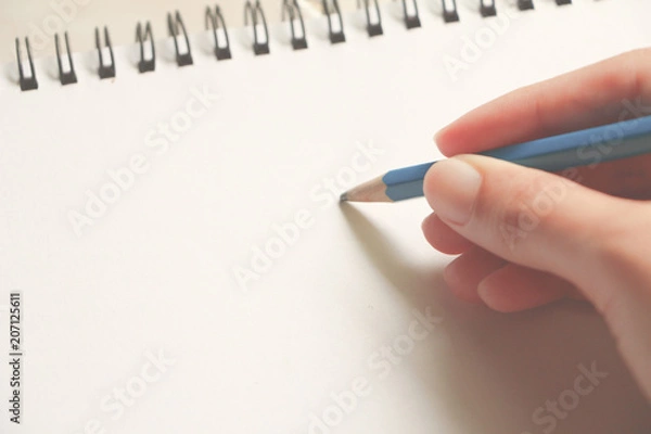 Obraz Blur beautiful hand writing on paper.