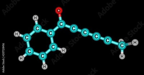 Fototapeta Capillin molecular structure isolated on black