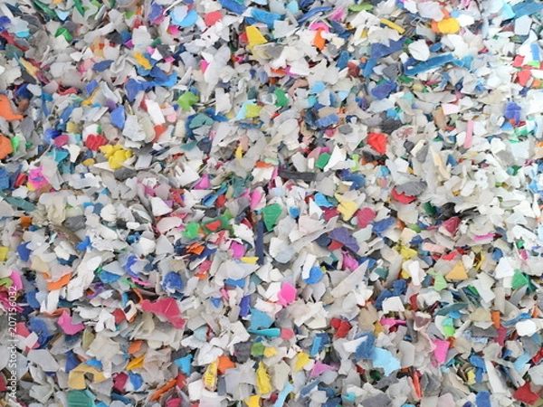 Obraz Shredded pieces of plastic in different colors