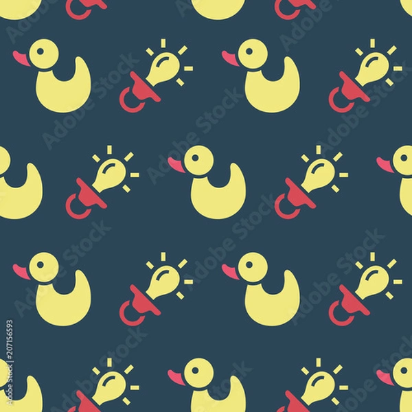 Fototapeta Pattern with ducks and nipples