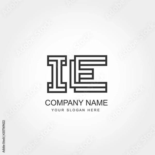 Fototapeta Initial Letter IE Logo Vector Design
