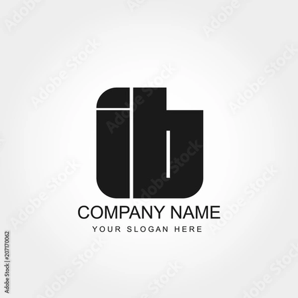 Fototapeta Initial Letter IB Logo Design Vector