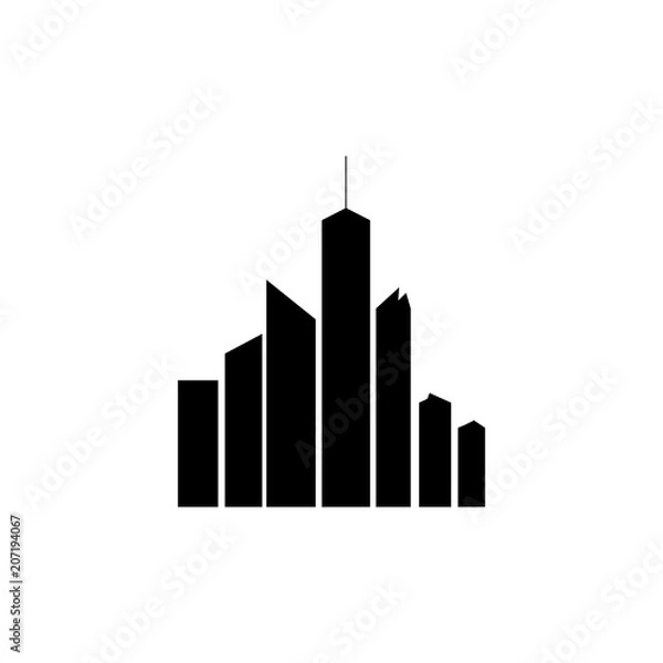 Obraz Simple vector silhouette of skyscrapers