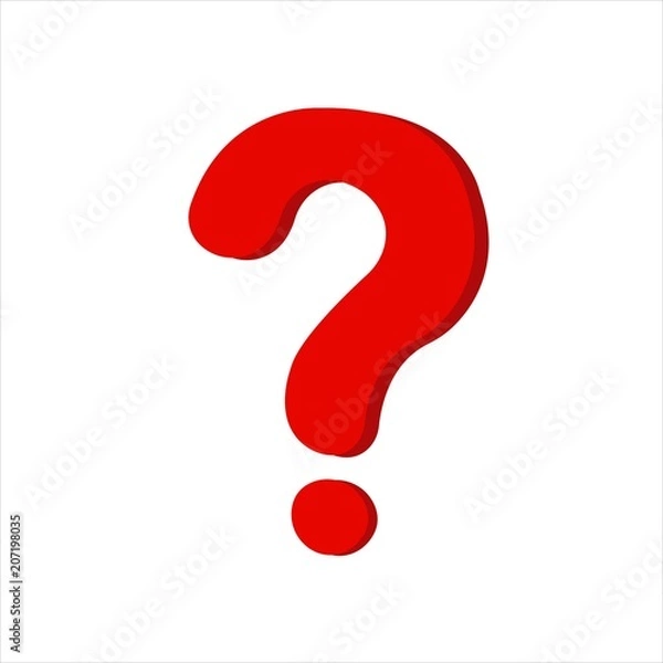 Fototapeta Flat icon question mark with shadow. Vector illustration.