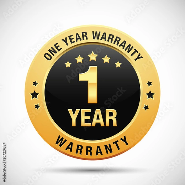 Obraz 1 year warranty golden label isolated on white background