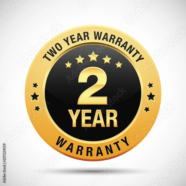 Obraz 2 year warranty golden label isolated on white background
