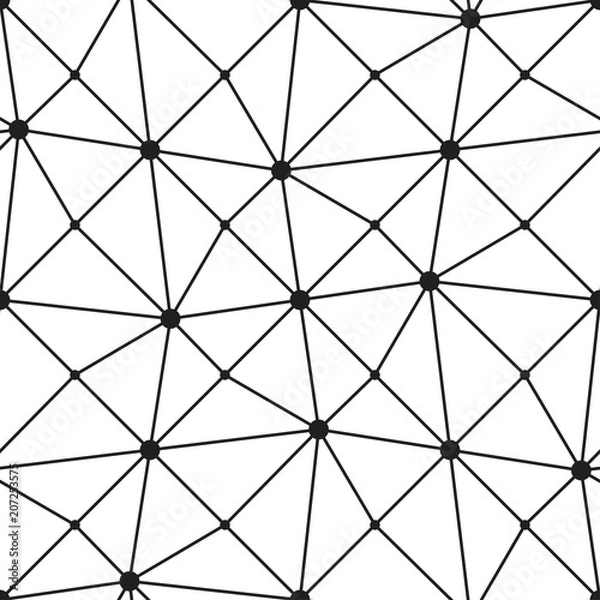 Obraz Vector seamless pattern. Modern stylish texture. Repeating monochrome geometric pattern. Grid with dots.