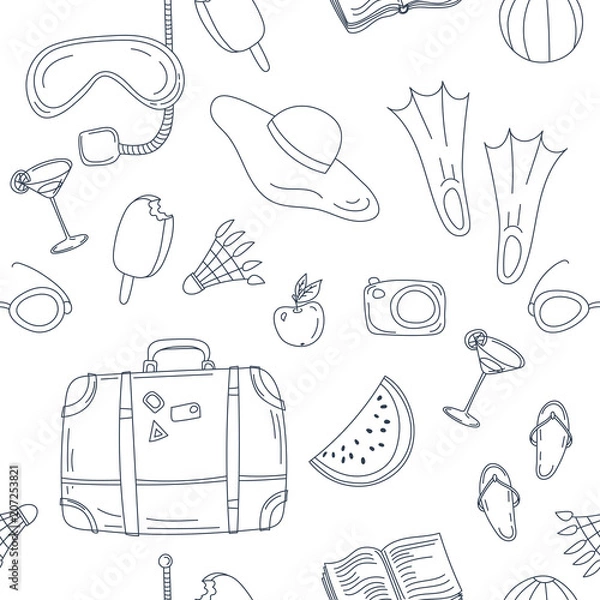 Fototapeta summer vector seamless pattern