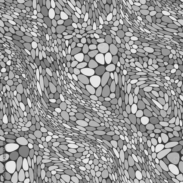 Fototapeta Abstract seamless vector pattern of stones. Mosaic. Gray  color pallet. Isolated from black background