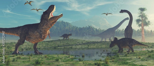 Fototapeta 3d render dinozaura.