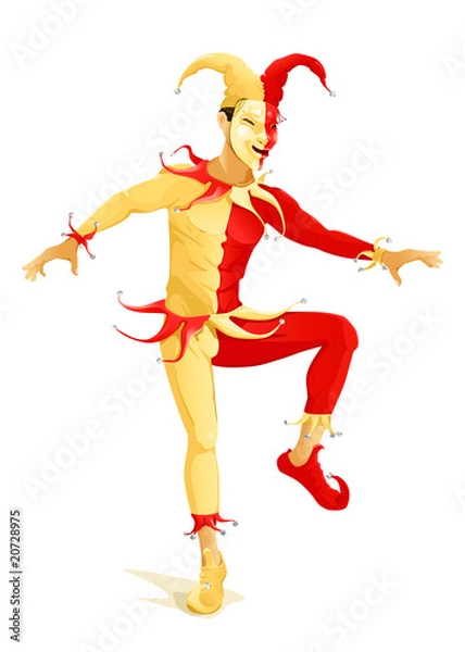 Fototapeta Joker, red and yellow