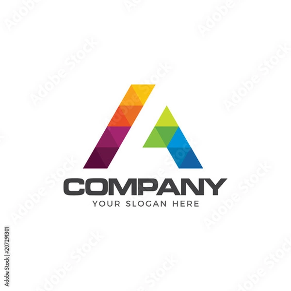 Fototapeta Letter A Triangular Logo
