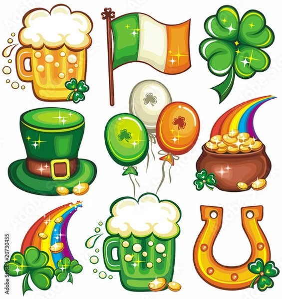 Obraz St. Patrick's Day icon set series 2
