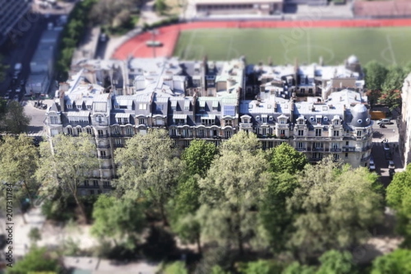 Obraz Paris in spring, view  from Eiffel tower