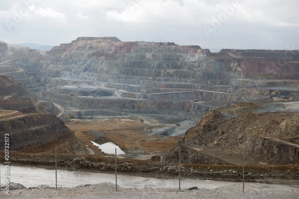 Fototapeta Open pit mining in Cerro Colorado, Riotinto, Huelva, Spain