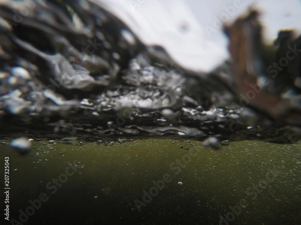 Obraz air bubble underwater brown waterfall (gopro style) background