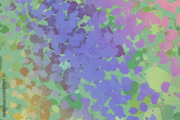 Fototapeta Abstract conceptual geometric blended messy shapes background. Texture, imagination, painting & illustration.