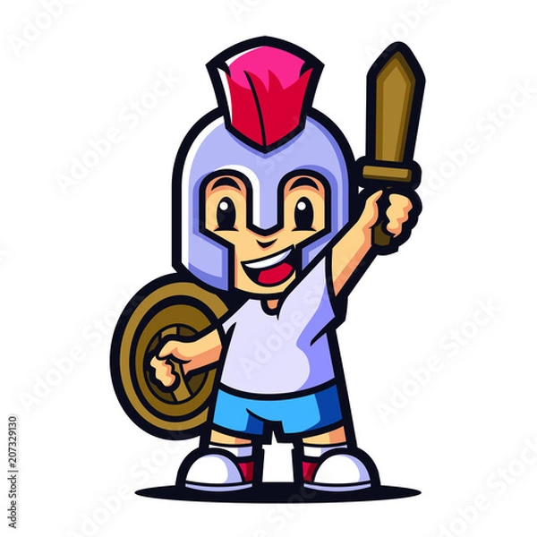 Obraz Mini spartan Mascot Design Vector