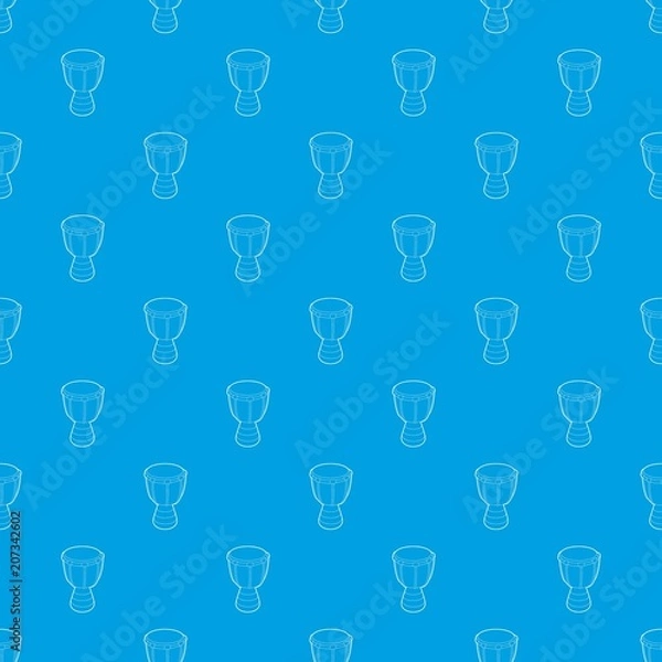 Fototapeta Tam tam pattern vector seamless blue repeat for any use