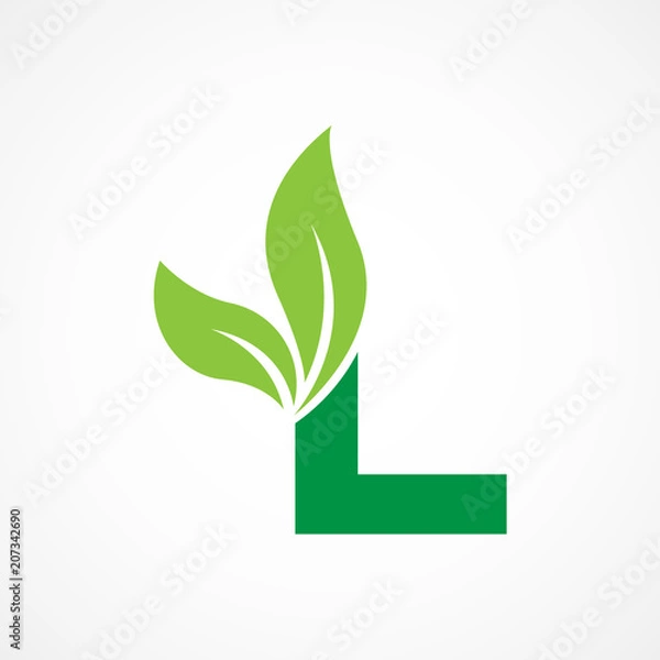 Obraz Letter L Leaf Logo Vector Design