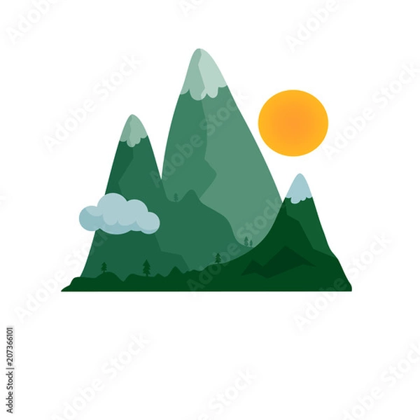 Fototapeta Mountain illustration.