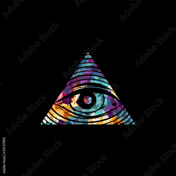 Obraz all seeing eye theme logo template