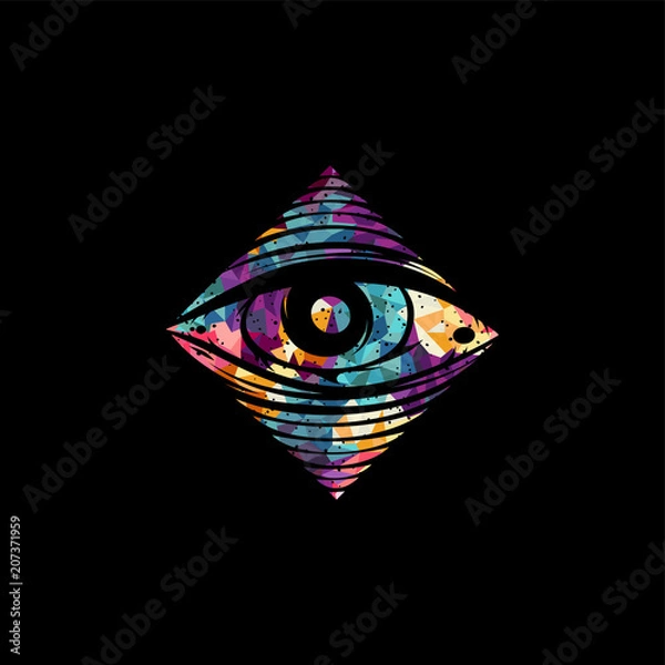 Obraz all seeing eye theme logo template