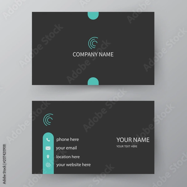 Fototapeta Vector business card. Visiting card for business and personal use. Modern presentation card. Vector illustration design.