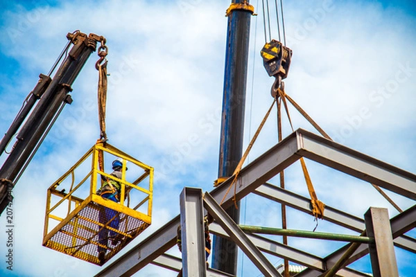 Fototapeta industrial construction worker frames