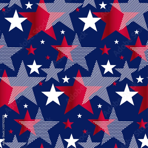 Obraz United States national symbol stars seamless pattern.