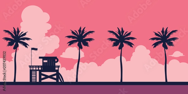 Obraz Lifeguard and beach 001 - 1