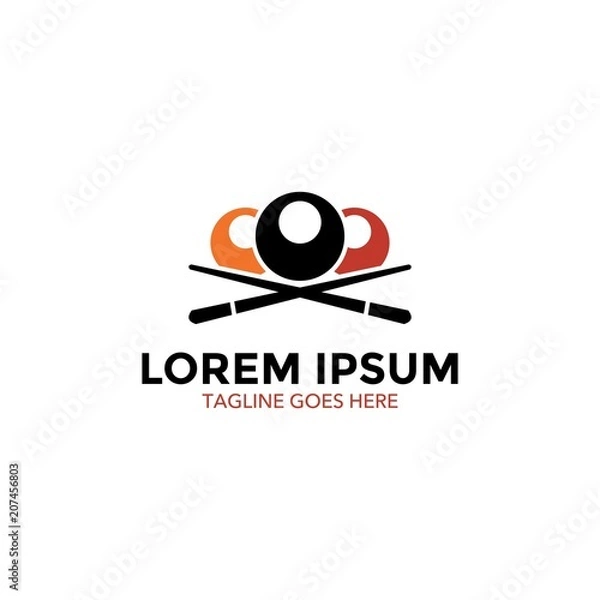 Obraz projekt ilustracji wektorowych logo bilard