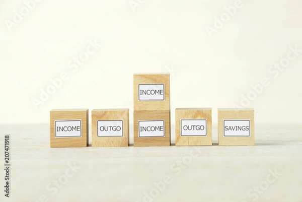 Fototapeta  収入と支出と貯金