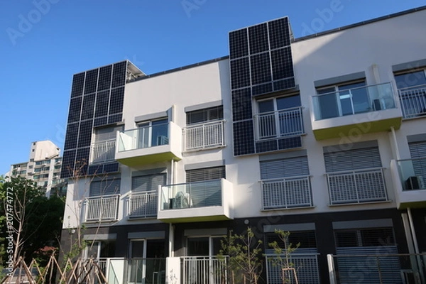 Obraz Solar panels on a apartment 
