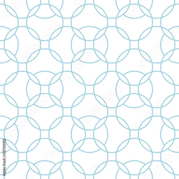 Obraz White and blue geometric ornament. Seamless pattern