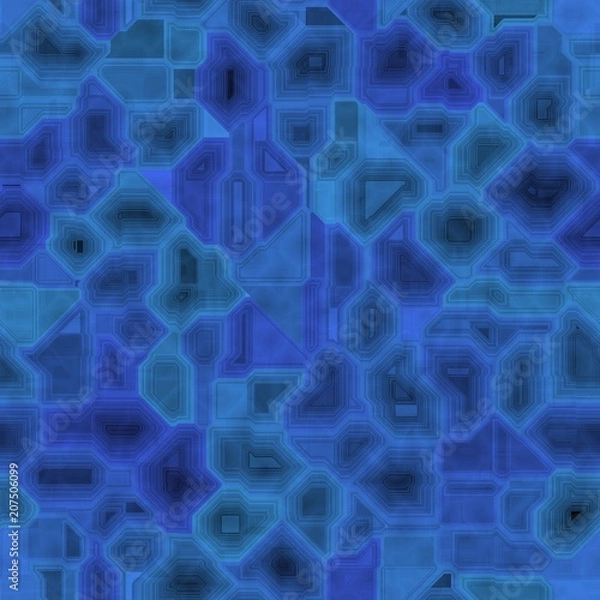 Fototapeta Blue abstract seamless glow surreal cyber design pattern background