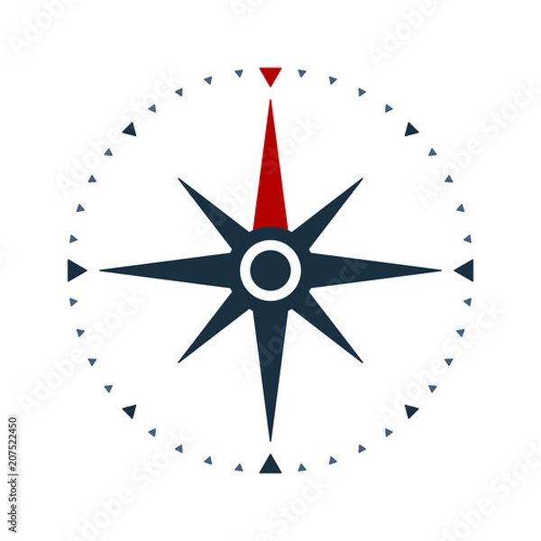 Obraz Compass rose icon, wind rose and navigation symbol